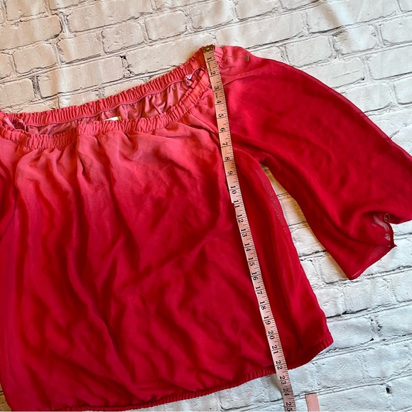 New York and Company XXL Pink Barbiecore Top Flowy Top Blouse Loose Plus Size - Picture 5 of 10